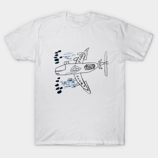 Fighter airplane,  KF-16,  looks like child's drawing T-Shirt